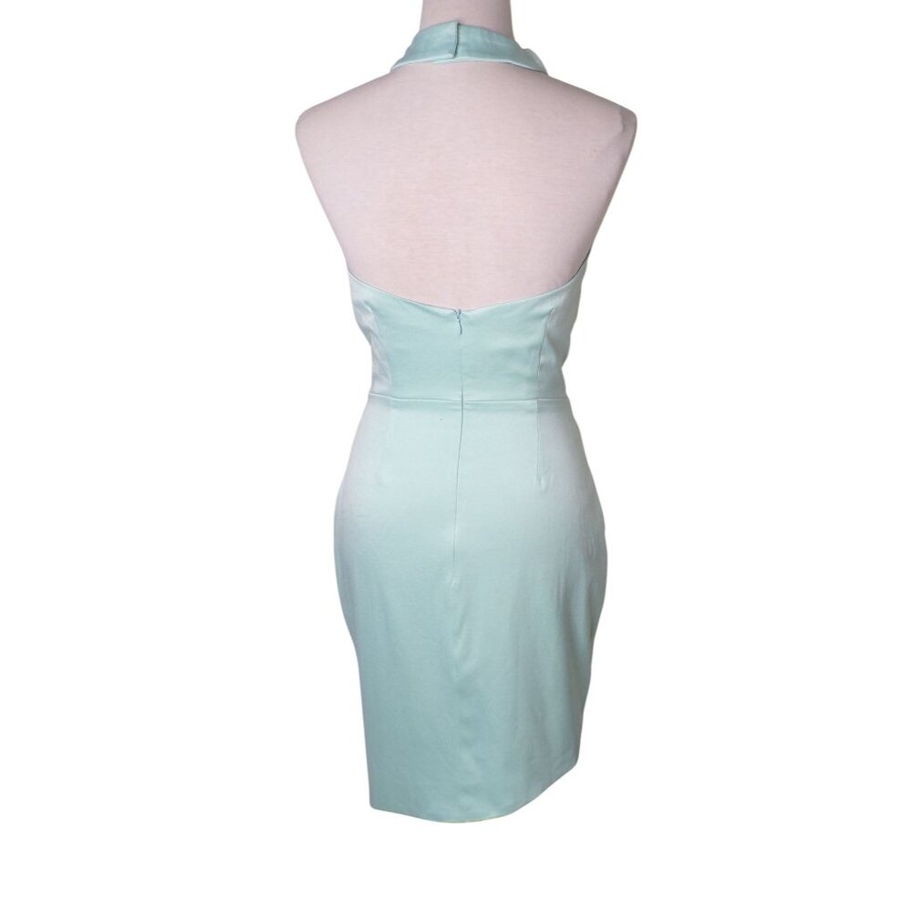 🆕ELLIATT Camo Asymmetric Satin Halter Dress Seafoam Small 4 - Picture 11 of 13